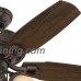 Hunter Fan Company 52233 Traditional Ambrose Three Light Onyx Bengal Ceiling Fan with Light  44" - B01CDGCOZM